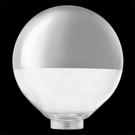 Glob glas 125mm toppförspeglad silver